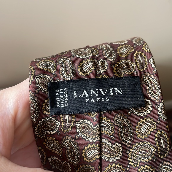 Vtg Lanvin‎ 100% Silk Tie - Picture 3 of 4